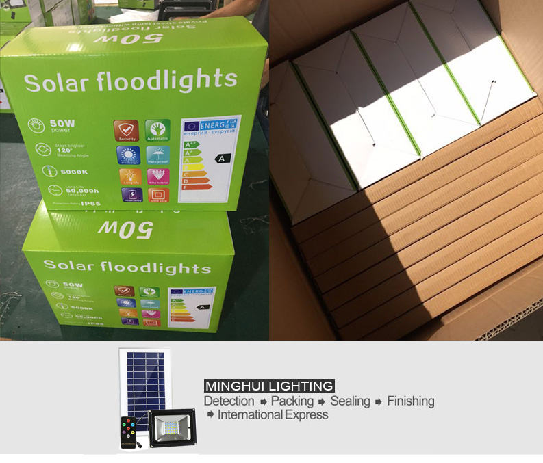 energy saving cheap price 20w solar led flood light with remote lighting time control