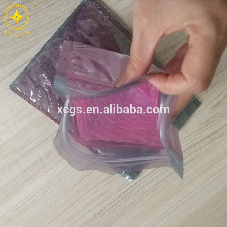 Factory Wholesale Reusable ESD plastic Shielding bubble zip lock Packaging Bag Electronic Accessories Pack Pouch