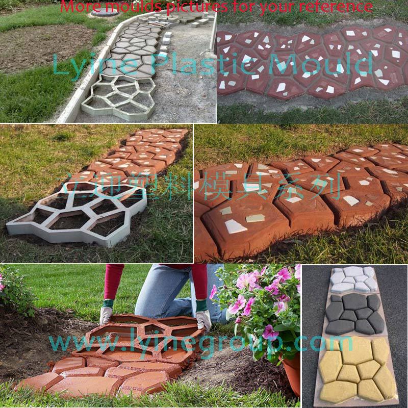 Hot Garden tools mold for concrete DIY Stone plastic mold pathways for garden paving mold