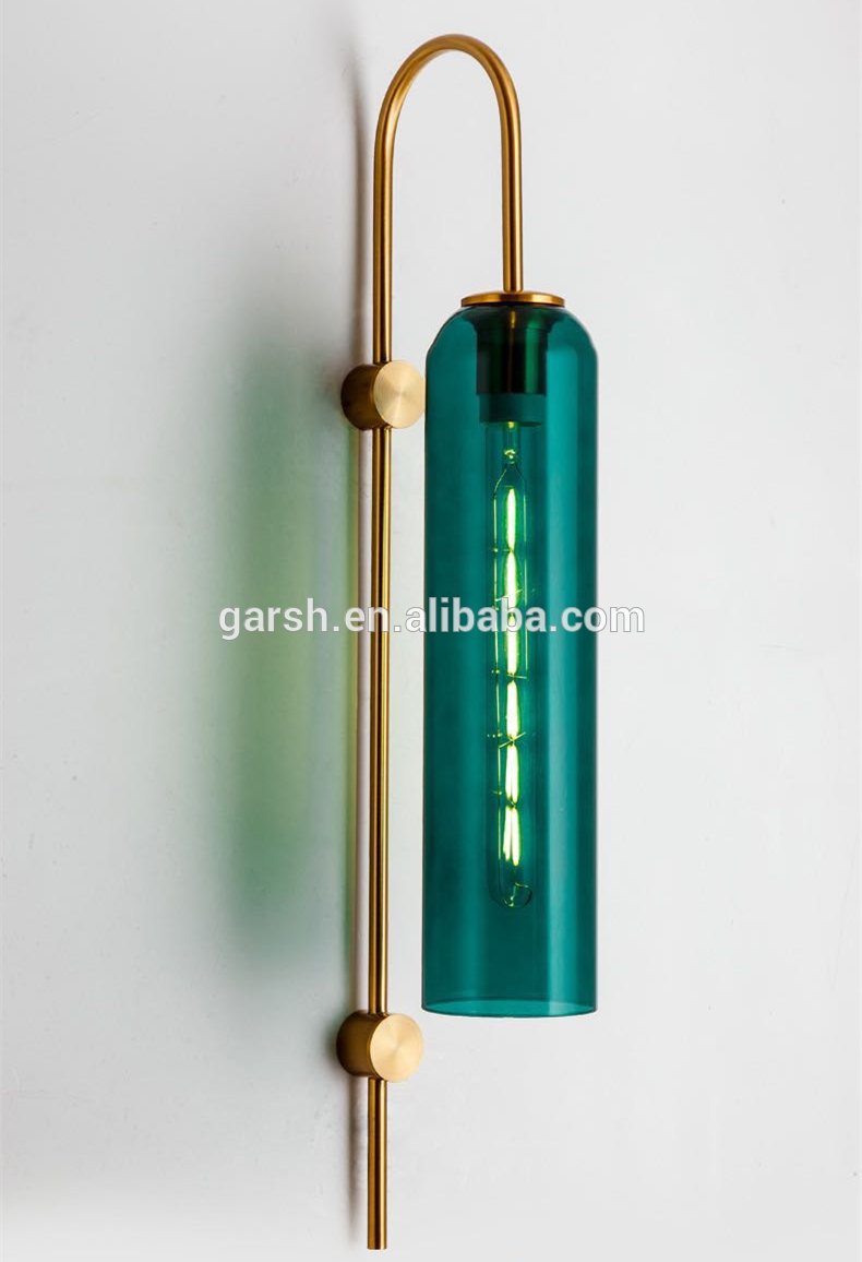 Contemporary Long Arm Glass Bedroom Mounted Light Wall Lamp For Home