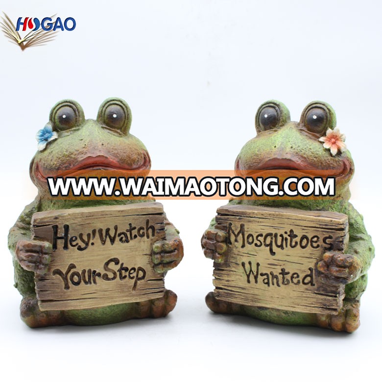 2019 Hot Sale Handcrafted Polyresin Outdoor Garden Frog Statue