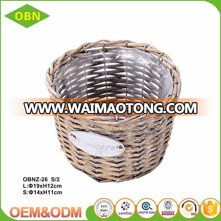 2017 fashionable wholesale cheap pure handmade custom wicker flower basket