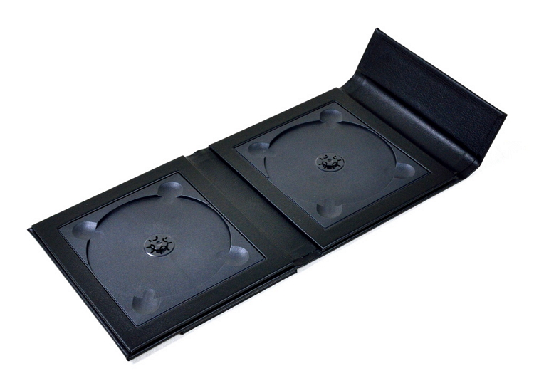 custom high grade leather paper CD DVD case for 1 or 2 dics