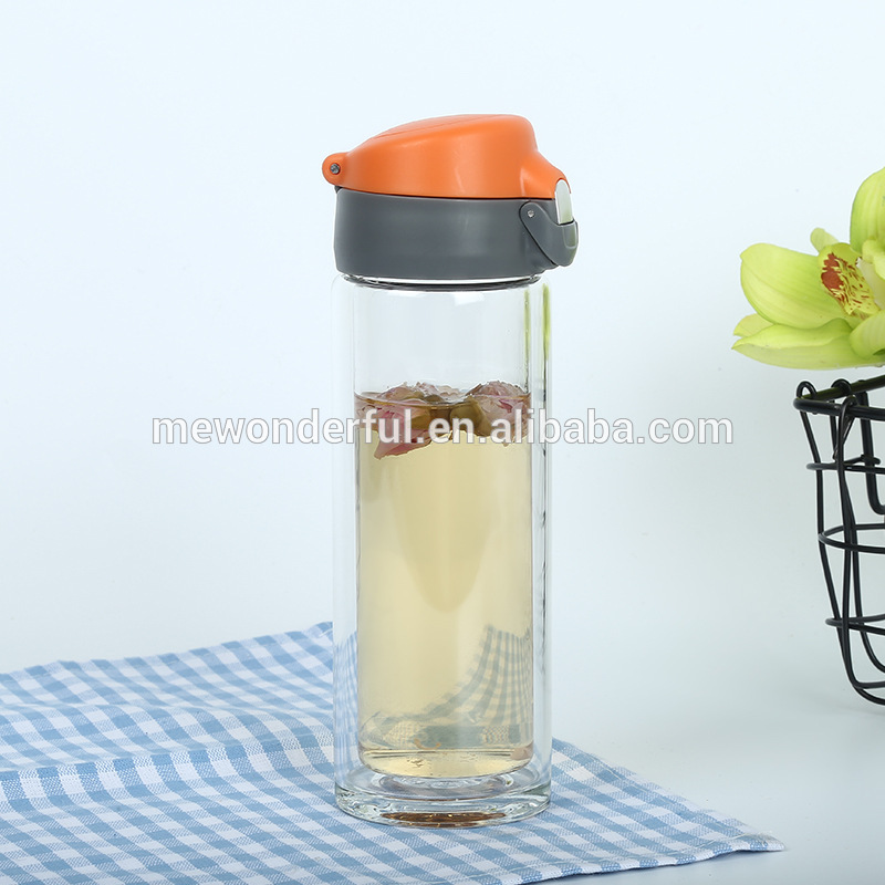 Double layered glass bottle, customized logo accept factory directly