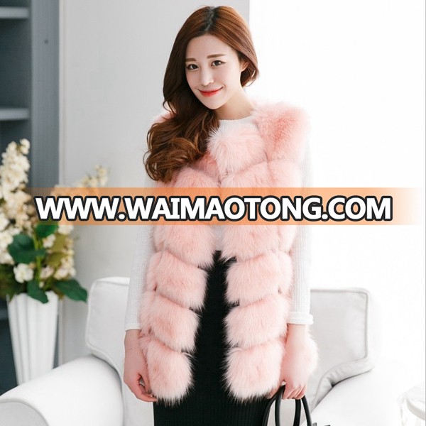 Ladies fashion faux fur vest mink fur coat