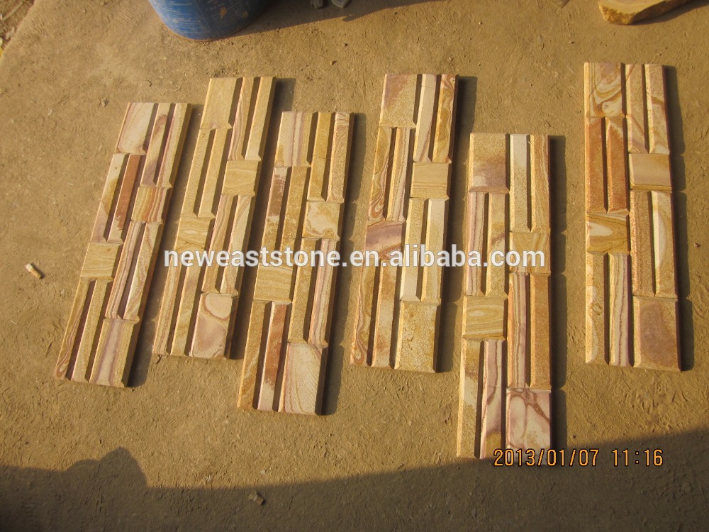 Pink Sandstone Cultured Stone Tile for Wall Decoration