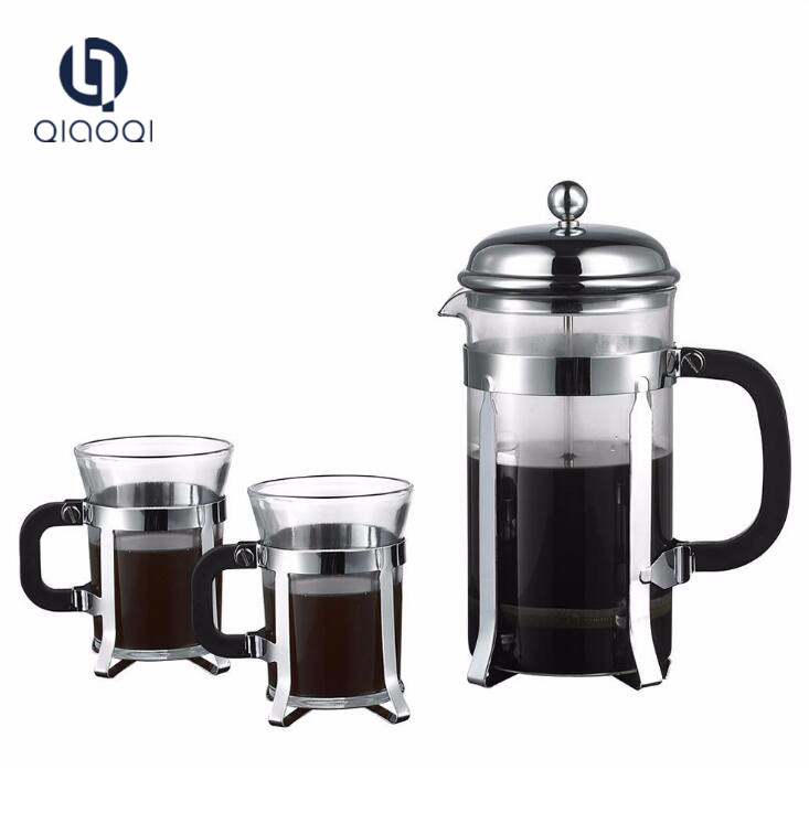 2018 Amazon 34OZ Best Selling Borosilicate glass stainless french coffee press Set 1000ML with 2 cups