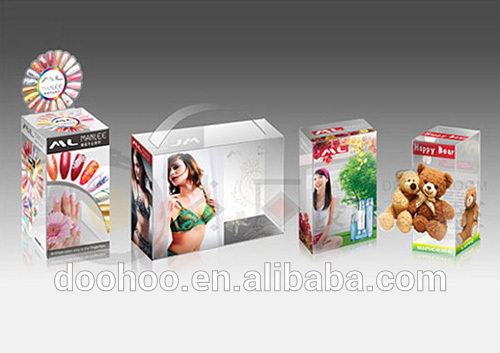 PET plastic folding packaging boxes for cosmetic products