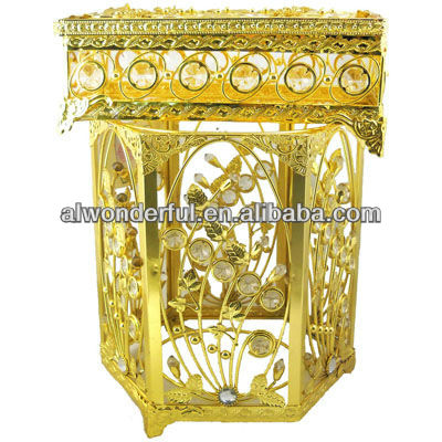 2016 gold plated hotel garbage bin/garbage can L860