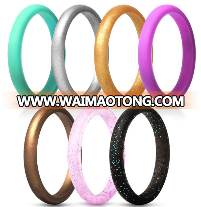 7-pack silicone wedding ring band for women size 4-10