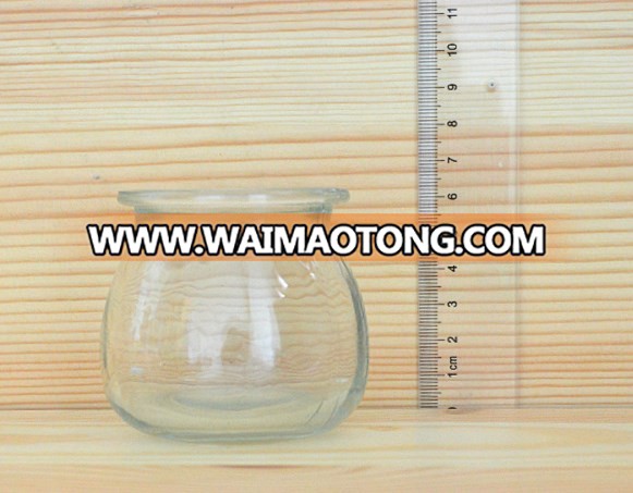 Yogurt pudding clear small glass bottle with safe plastic cap