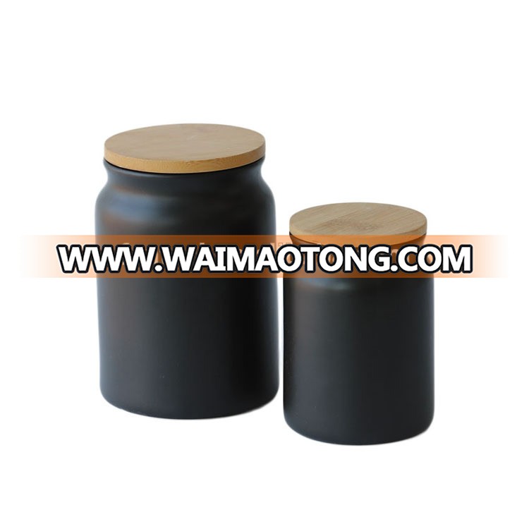 Eco friendly ceramic jar storage food jar with lid wholesale