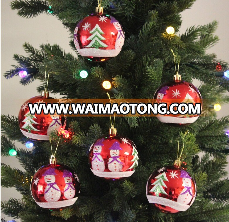 Hand Painted Christmas Ball  Plastic Xmas Ball Hanging Holiday Wedding Party Decoration