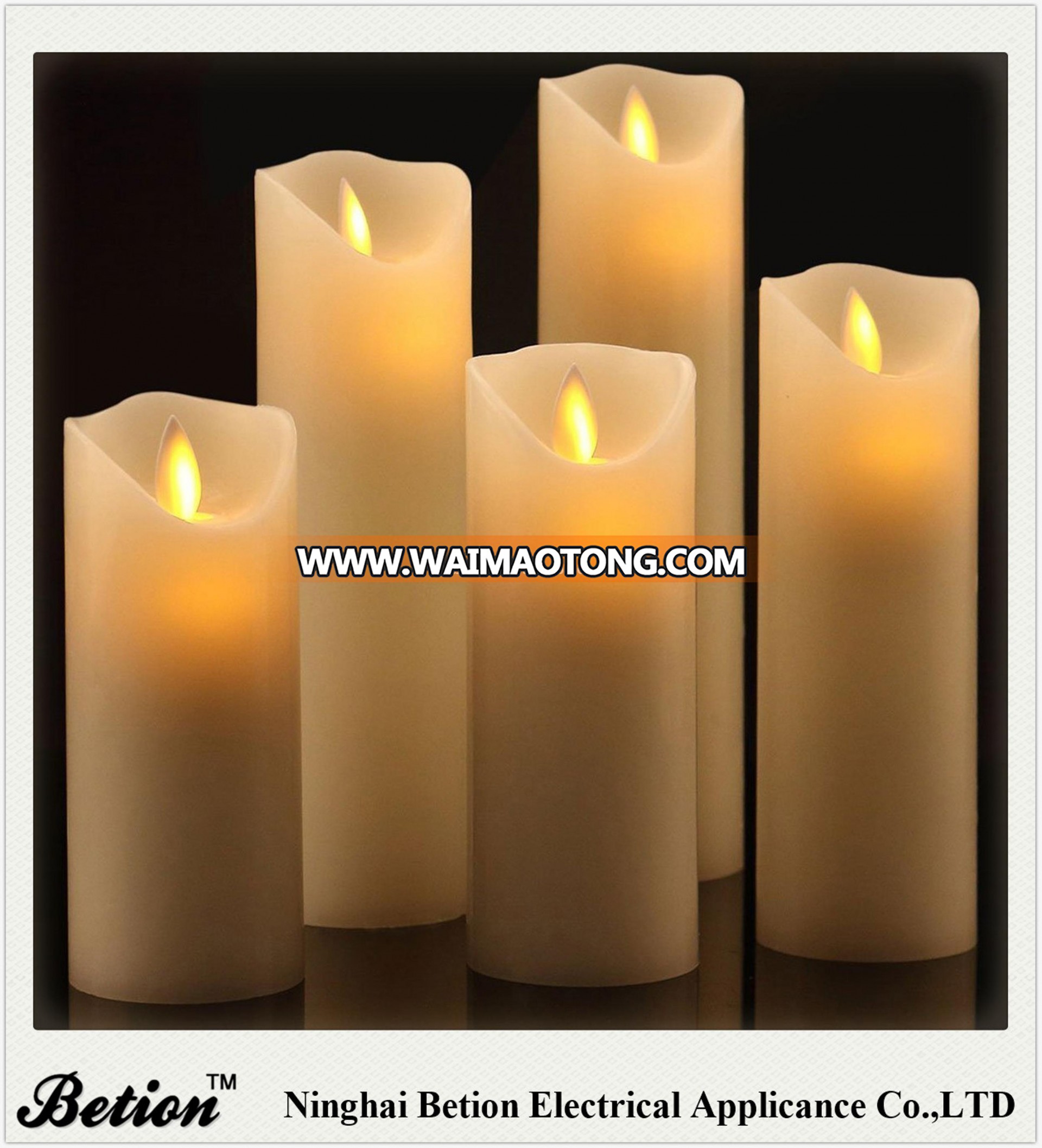 led candles set of 5 dancing flame wax candles with remote control paraffin flickering moving wick candles led candles factory