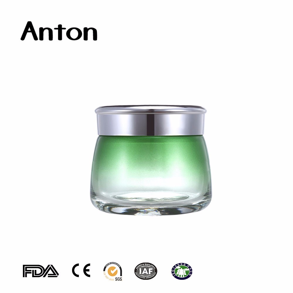 Small Round 50ml Clear Cosmetic Glass Ointment Jar with Lid