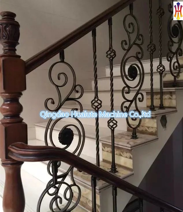 Household interier design spray-paint surface treatment wrought iron baluster