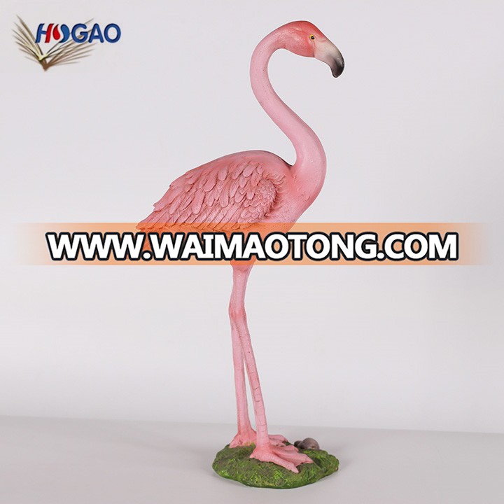 Wholesale resin pink flamingo sculpture for garden animal statues decoration