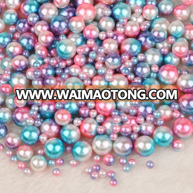 Mixed Color No Hole ABS Round Pearls Imitation Pearl Beads