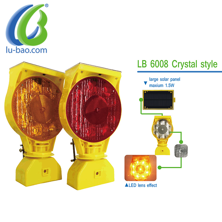 CE Approved Flashing Lamp LED Road Safety Solar Warning Barricade Light