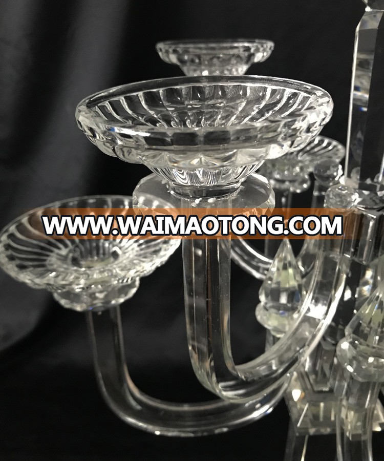 9 arms wedding lighting crystal portavelas glass candelabra table centerpiece