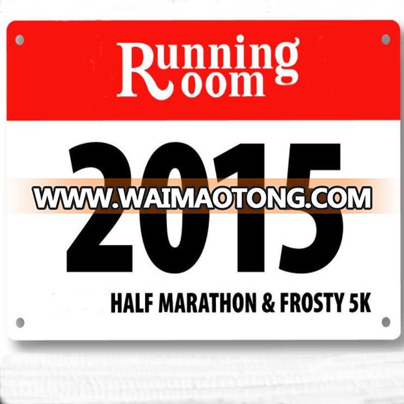 HXY Custom Full Color Printing Tyvek Bib Numbers Tyvek Paper Running Numbers With Free Safety Pins For Running Events