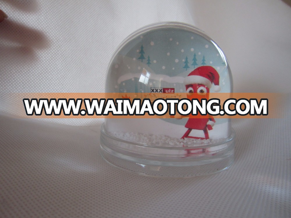 Acrylic Plastic Snow Globe Photo Frame With Liquid Red Heart Confetti And Photo insert Photo Frame