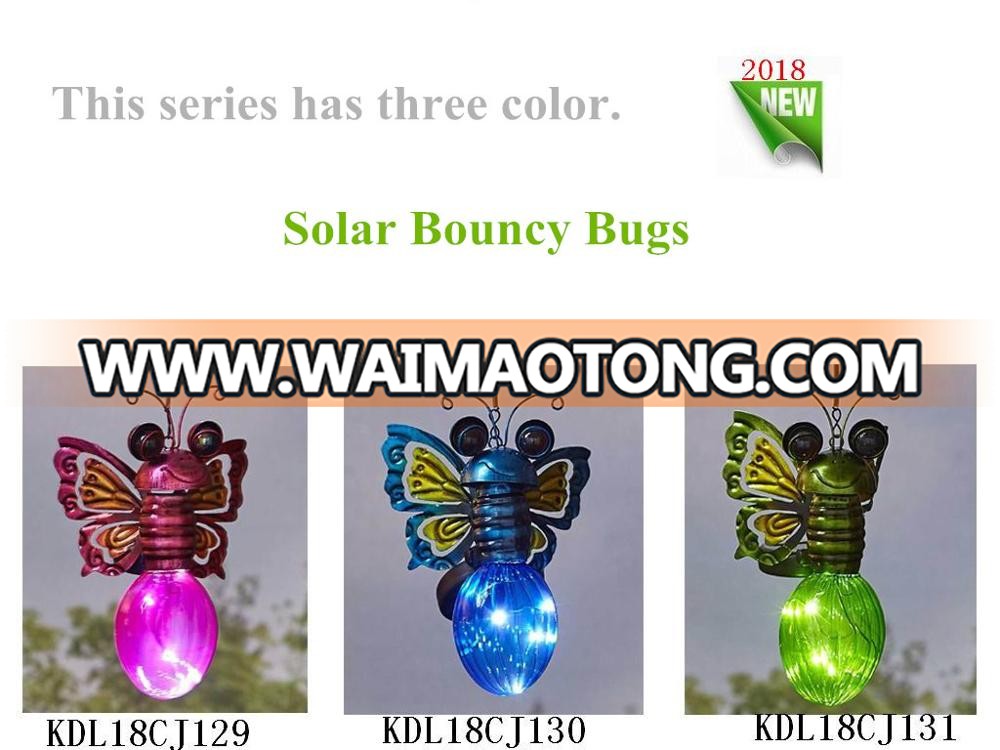 Green Solar Bouncy Bugs Light for Garden Decoration