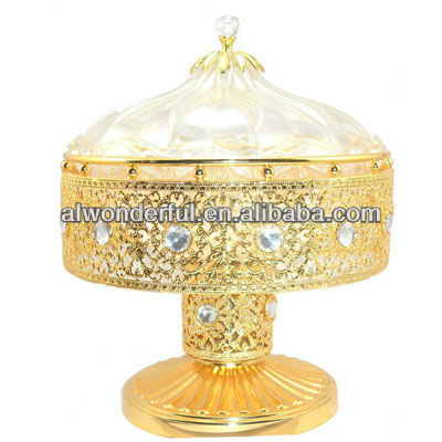 2019 arabic style 3 layer glass round wedding cake snack dishes stand