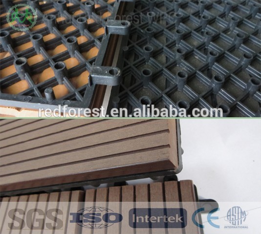 Bamboo plastic outdoor and indoor wpc tiles decking flooring