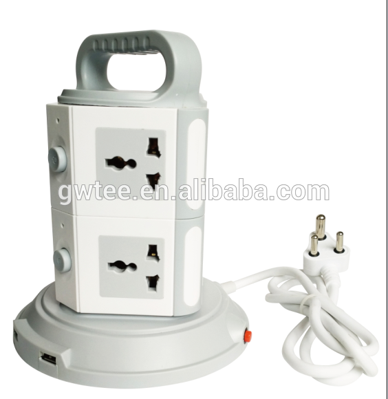 power strip with surge / overload protector, vertical socket usb multi outlet