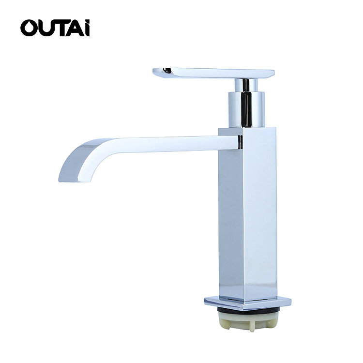 Hotel bathroom waterfall brass single handle wash classic basin faucet