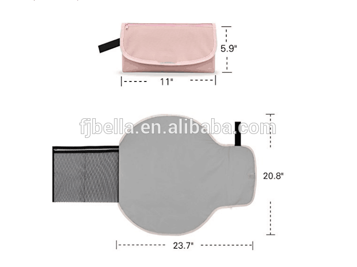 Portable Diaper Changing Pad Mat Waterproof Folding Station Clutch Travel Carrying Bag for Baby Infants, Pink