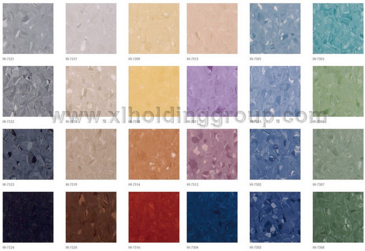 homogeneous structure PVC floor for various colors