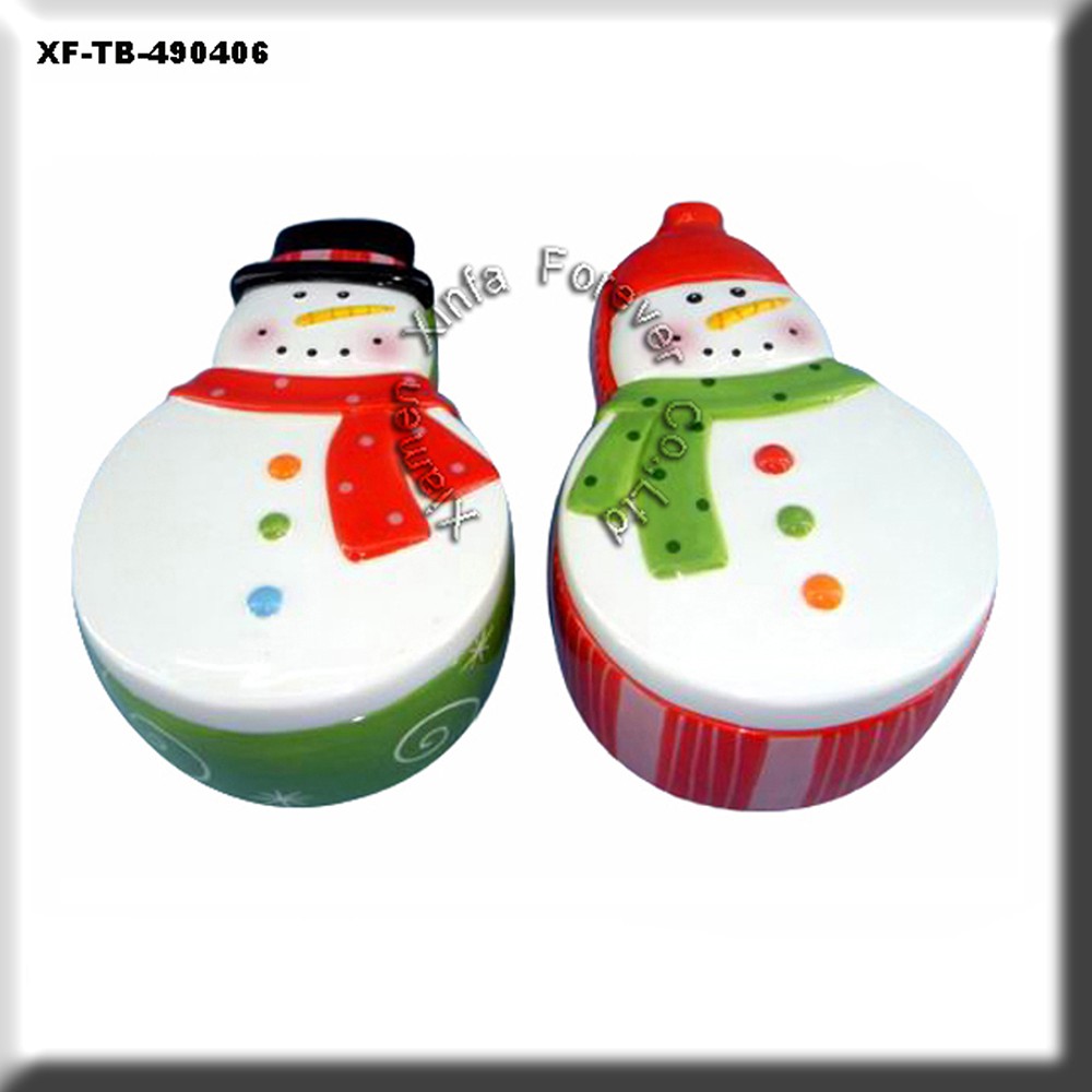 colorful snowerman decoration ceramic christmas cookie jar