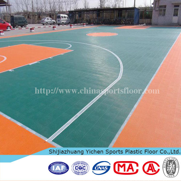 temporary interlocking basketball court