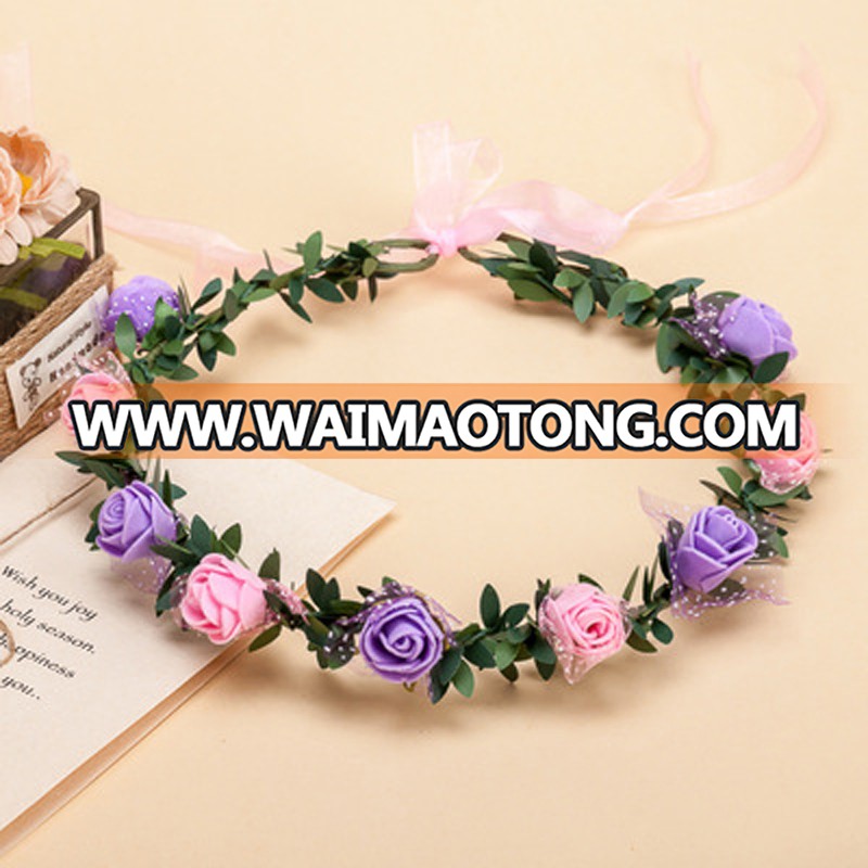 Wholesale multicolor artificial flower wreath for party deocaration