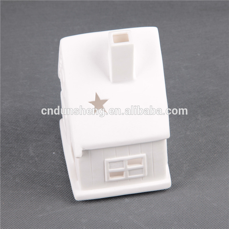 Xmas Gift Ceramic House Ceramic Small Tea Lights Candlestick Furnishings Home Decor Candle Holders