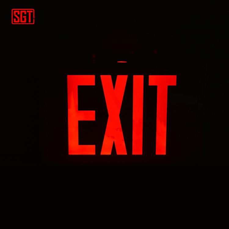 Self Testing Exit Sign UL Certified Hardwired Red LED Battery Backup Emergency Lighting