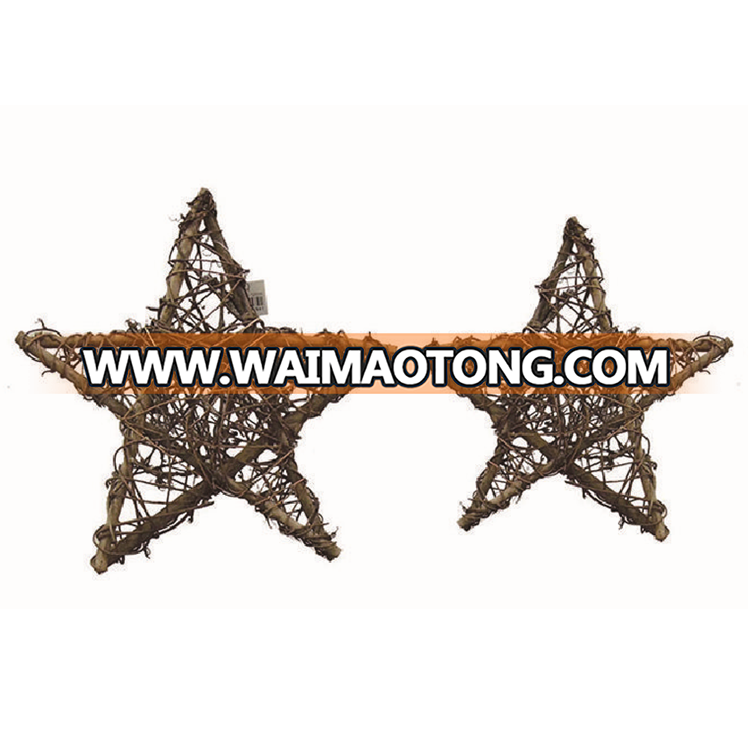 Rustic star shape wall hanging twig basket for garden decorative