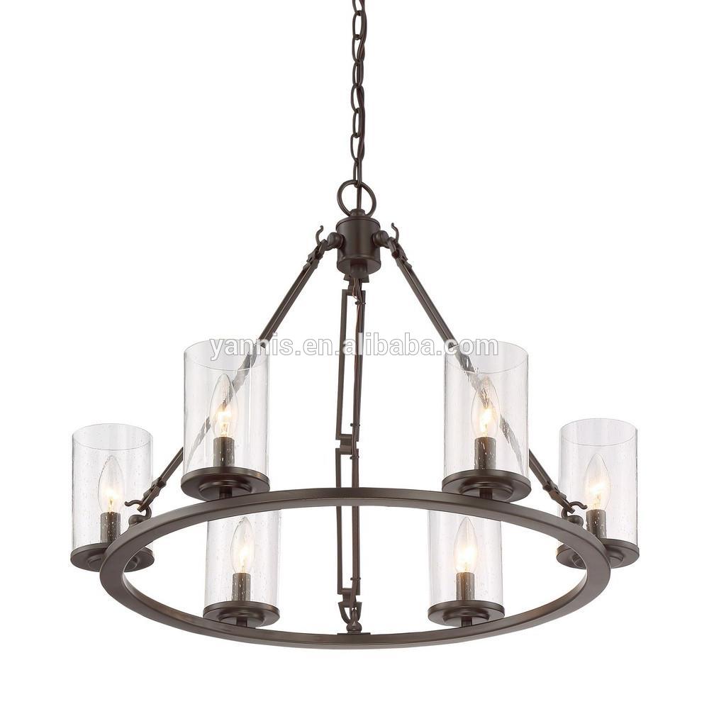 Black Iron Clear  Glass Shade Pendant Lamp Chandelierl Lights  Lighting for home decoration