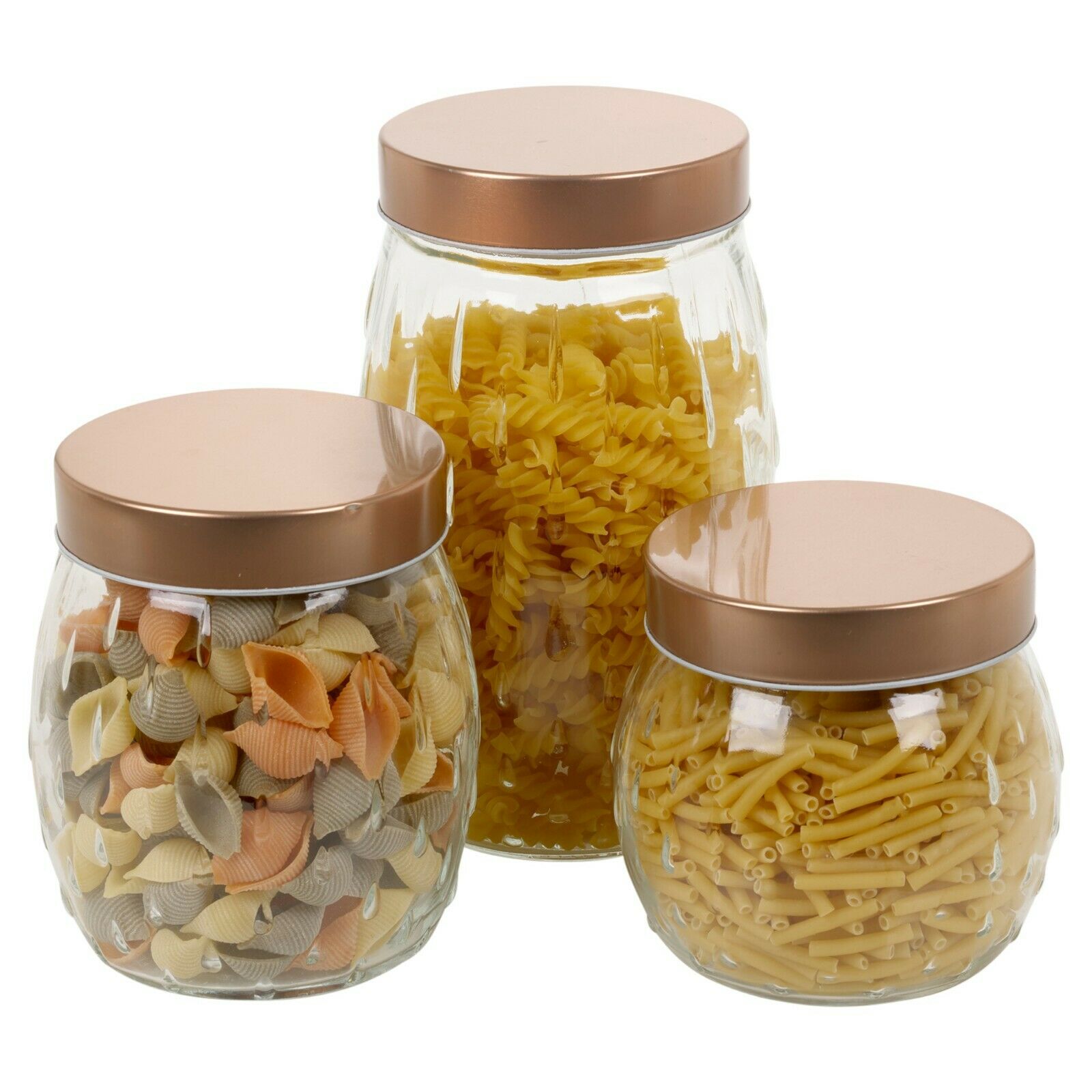 Storage Glass Jar with Rubber Lid/Ribbed Design/680ml 990ml 1300ml