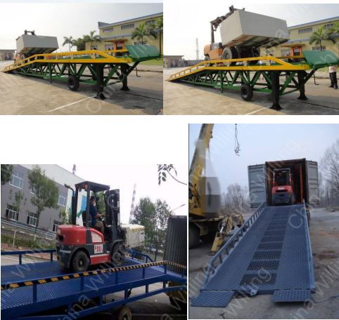 CE and ISO portable truck loading mobile hydraulic container dock ramp