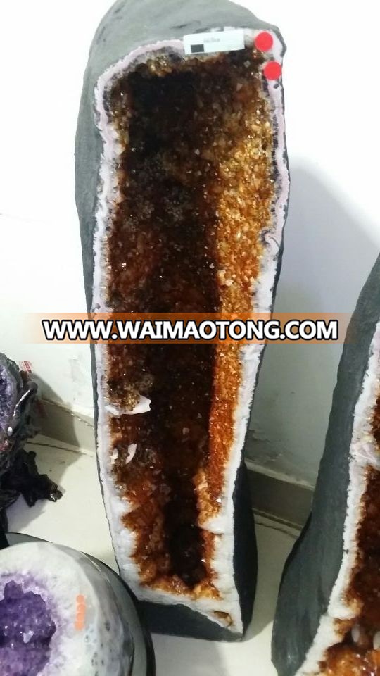 Wonderful nature citrine geode crystal for decoration