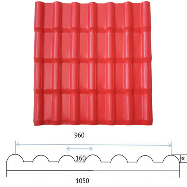 Low-carbon long life plastic pvc roof tiles