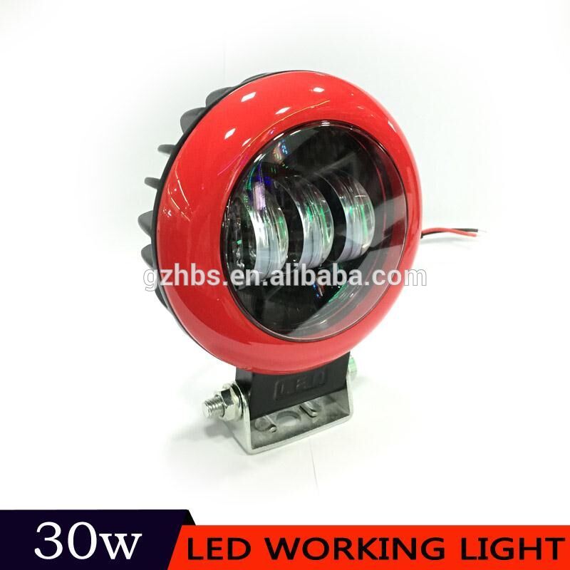 30W 12V/24V Round Spot Light Fog Light Off Road ATV Tractor Train Bus Boat ATV UTV Work Lamp Truck Motorcycle