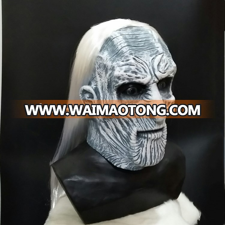 2017 Newest Design Hot Sale Night's King Rubber Mask Game of Thrones White Walker Cosplay High Quality Latex Handmade Mask