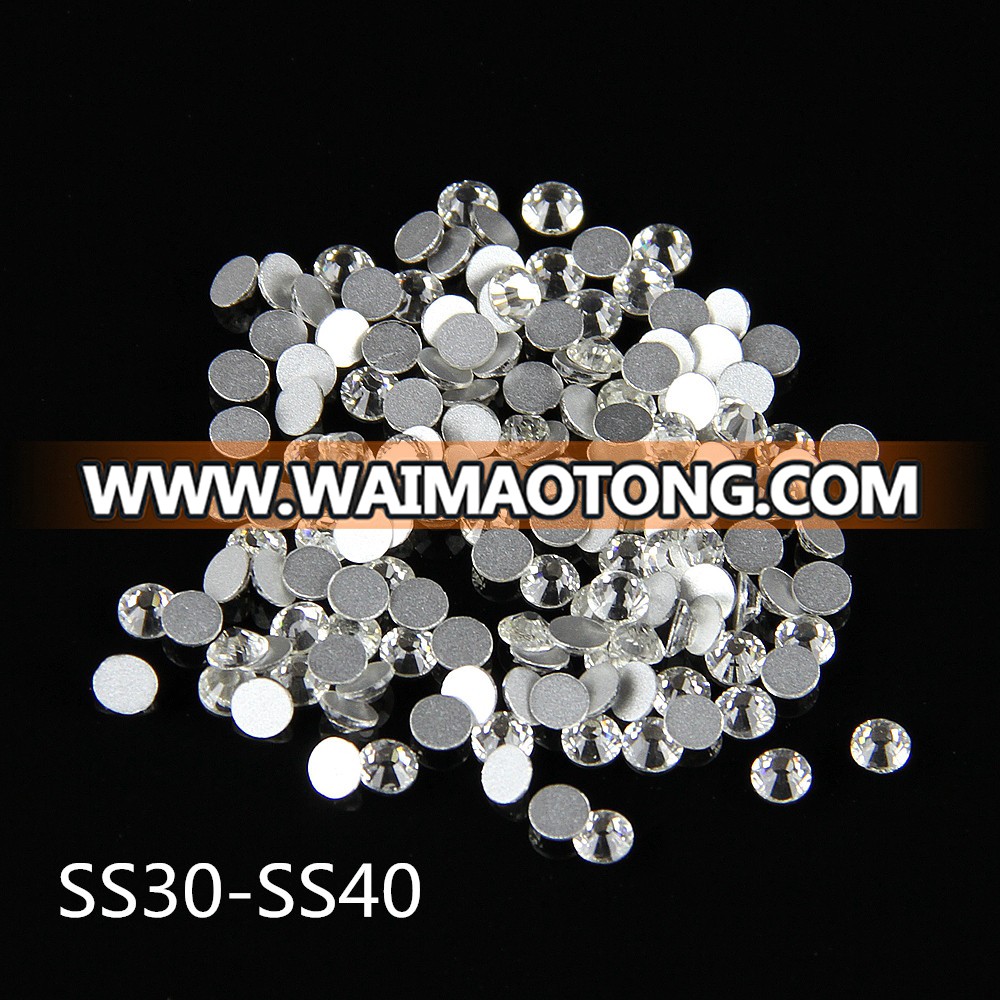 SS30-SS40 clear cheap rhinestone non hot fix flatback glass rhinestones diamond non hot fix flatback