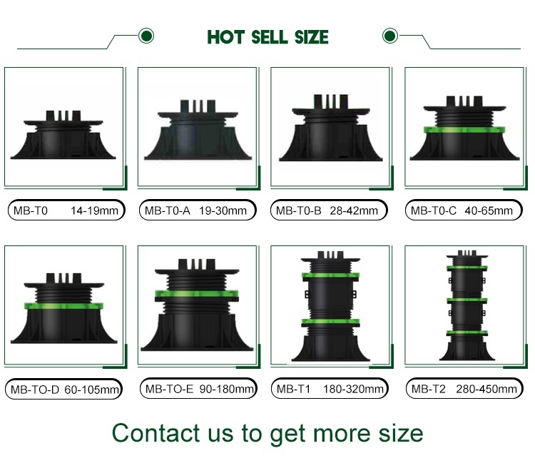 Adjustable Plastic Pedestal for Decking Boards