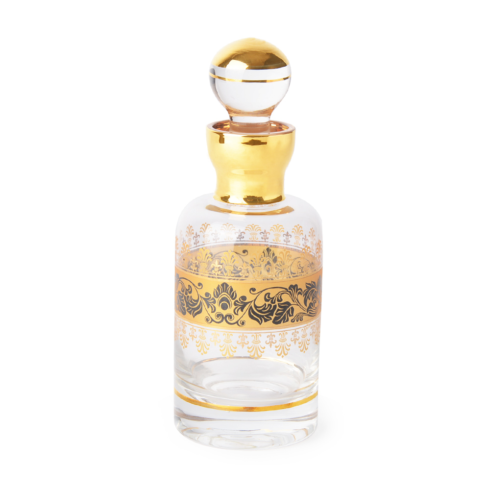 Traditional Fancy Crystal Amber Glass Essential Oil Perfume Bottle