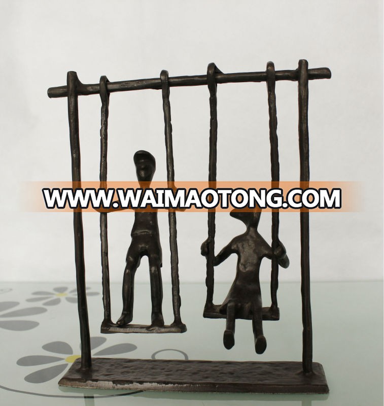 casting bronze children playing figurines statue for christmas gift